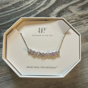 Dazzle Me Rose Quartz Cubic Zirconia .925 Solid Sterling Silver Necklace by BP